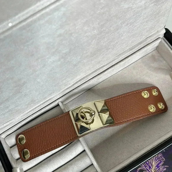 Brown Buckle Snap Faux Leather Bracelet - Picture 8 of 8